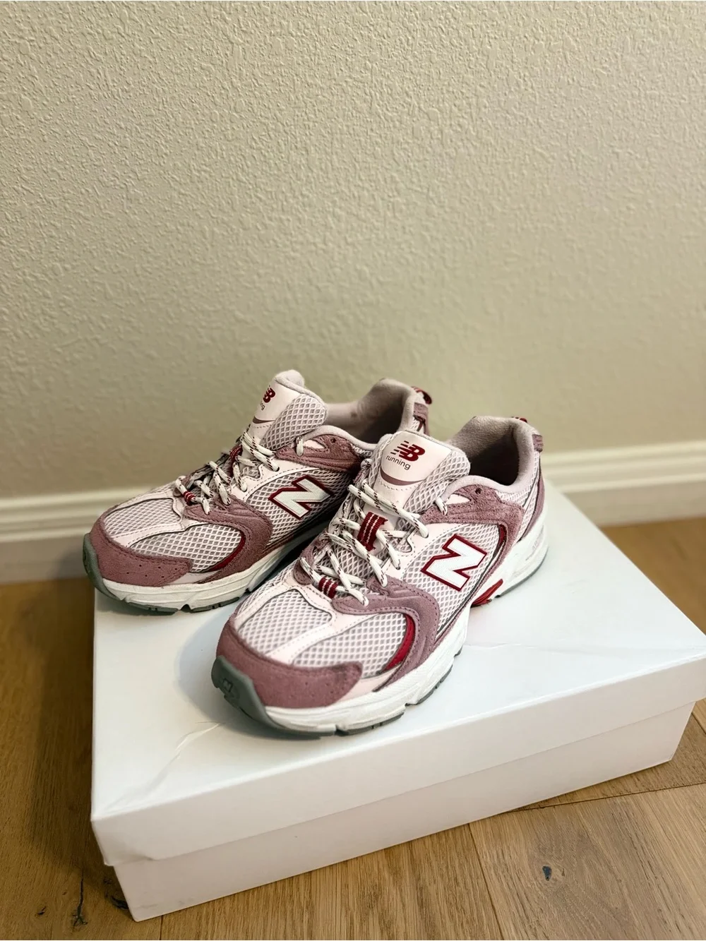 New Balance Pink & White Unisex Sneakers